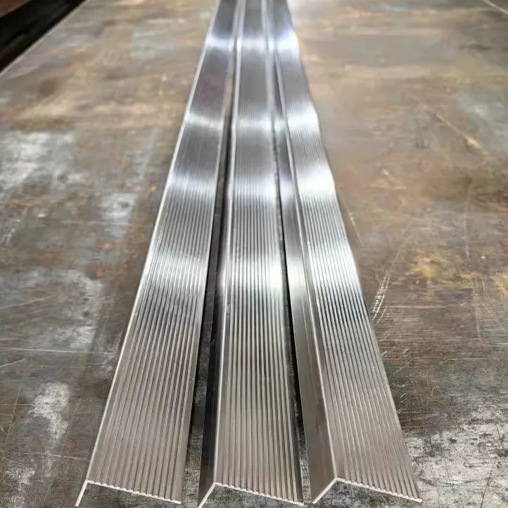 Anti-slip stair nosing profile close-up